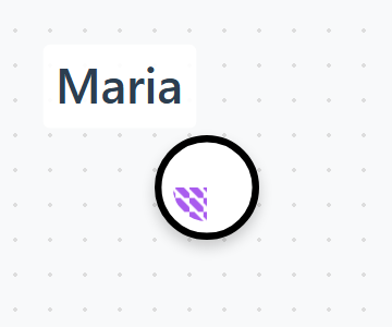 A person symbol on the canvas with the lower-left quadrant filled with the purple diagonal PTSD pattern
